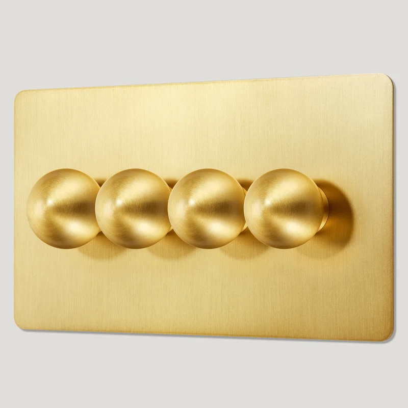 BOBBIN 4G Dimmer Light Switch - Brass