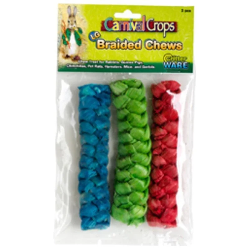 BRAIDED CHEWS FOR SMALL ANIMALS MULTI COLORED