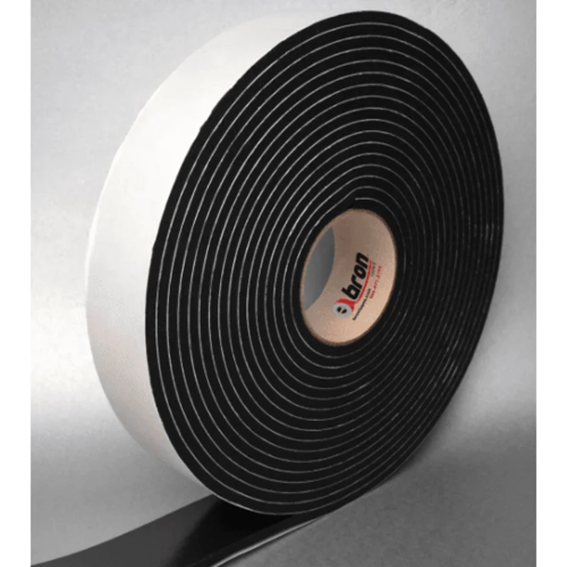 Bron BT-2503 Medium Density Weather Resistant Gasketing Foam Black Tape Single Sided