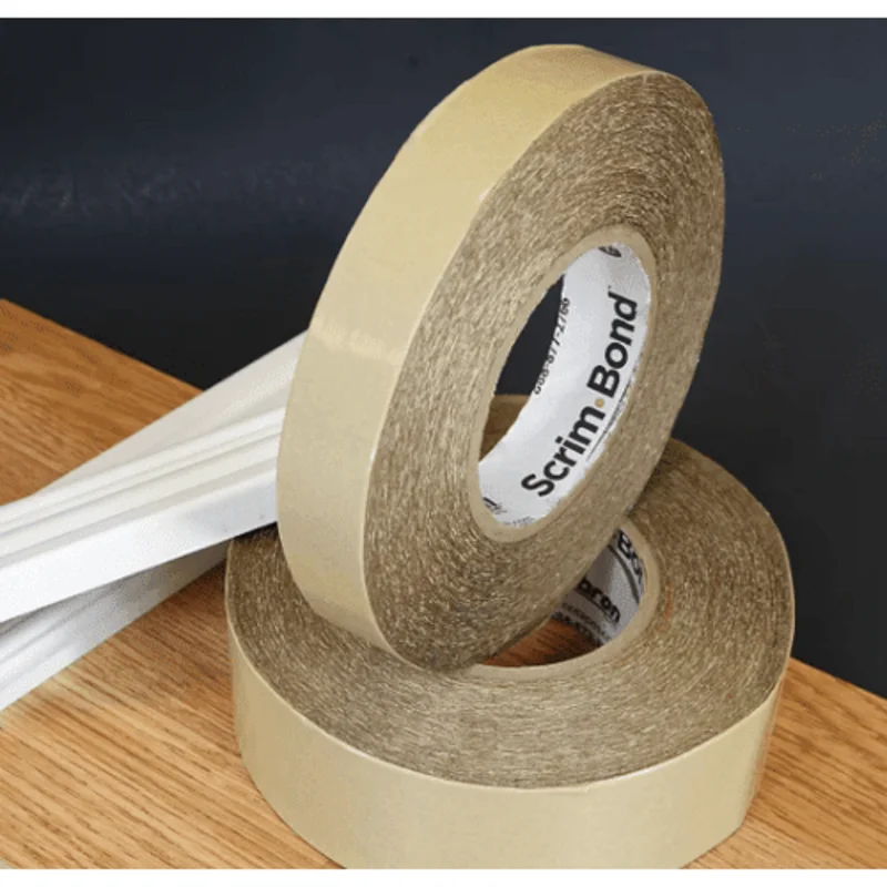 Bron BT-48896 Scrim Bond Clear Double-Sided Permanent Reinforced Scrim Tape - 9 mil popular for Foam Fabrication, Flooring, Baseboards, Cover Bases