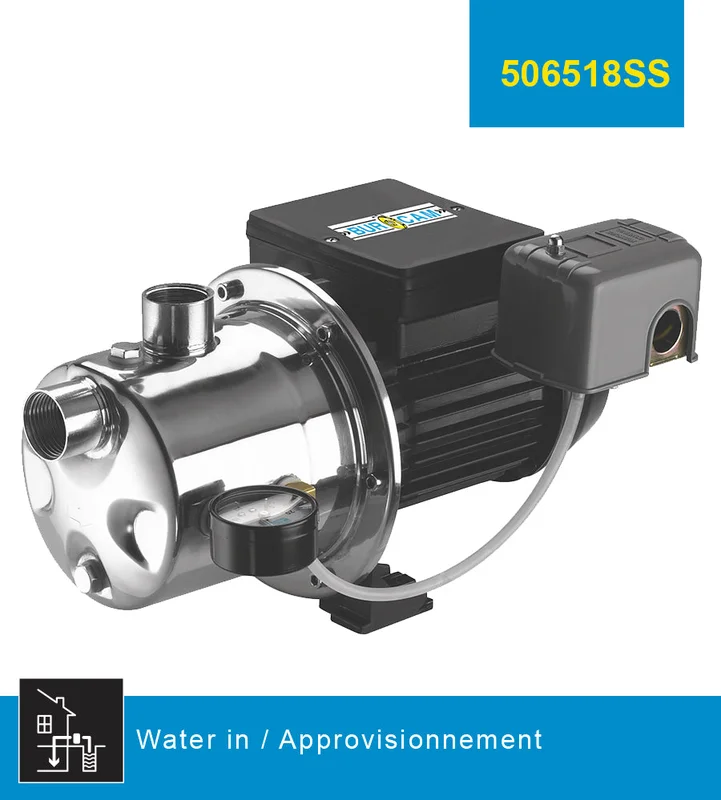 Burcam 506518SS Shallow Well Jet Pump 3/4 HP 900 US GPH 115/230 Volts