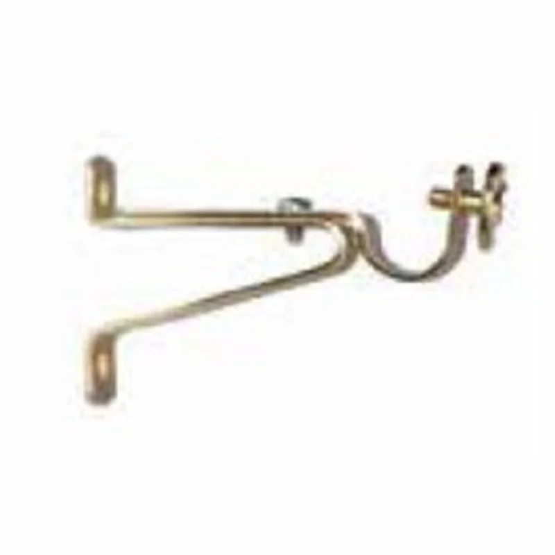 Cafe Rod Bracket, Brass, 9/16-In., One Pair