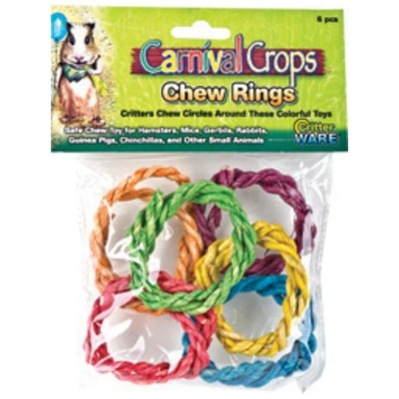 CHEW RINGS SMALL ANIMAL TOY MULTI COLORED