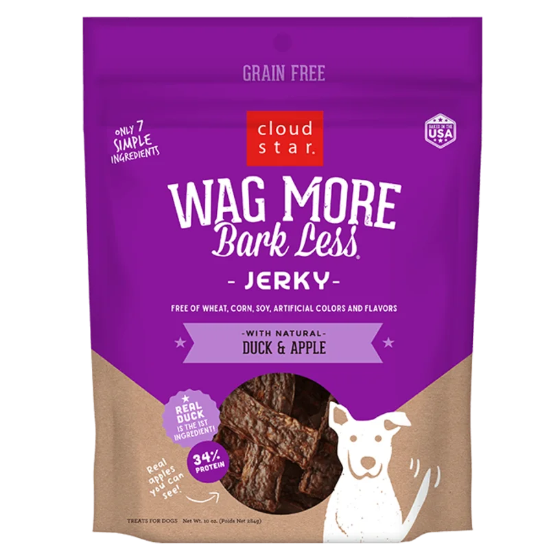 Cloud Star Wag More Bark Less Jerky: Duck & Apple Dog Treats