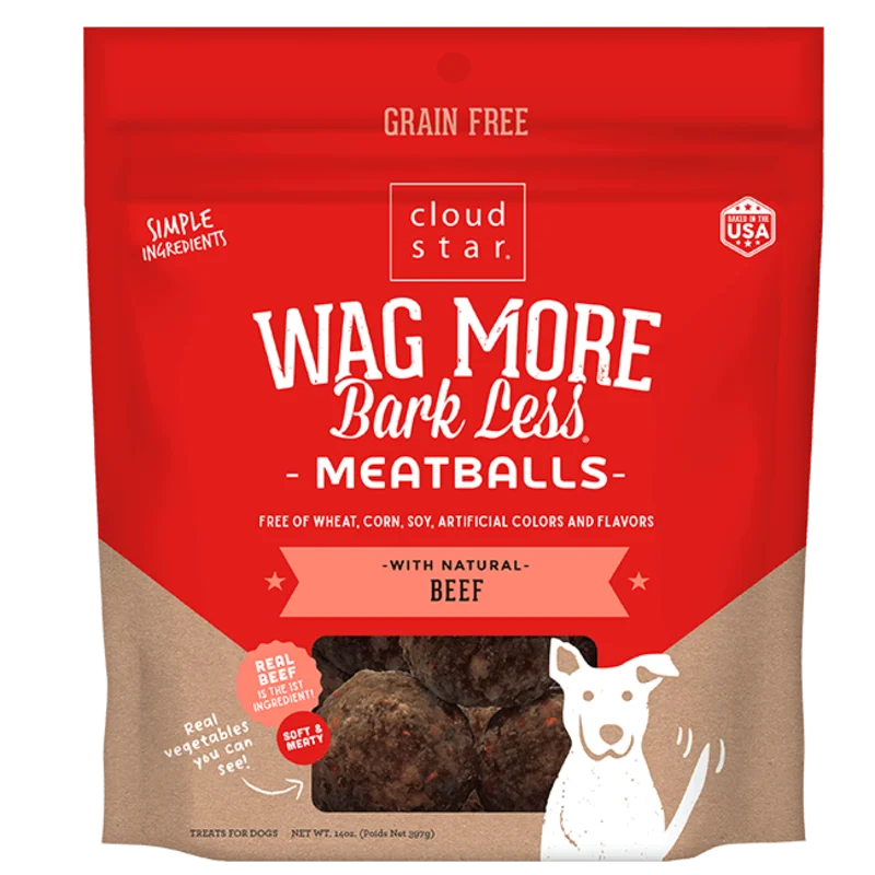 Cloud Star Wag More Bark Less Meatballs: Beef Dog Treats