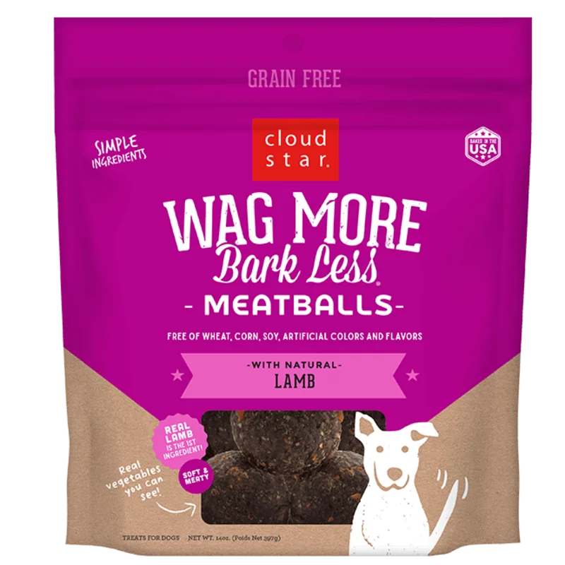 Cloud Star Wag More Bark Less Meatballs: Lamb Dog Treats