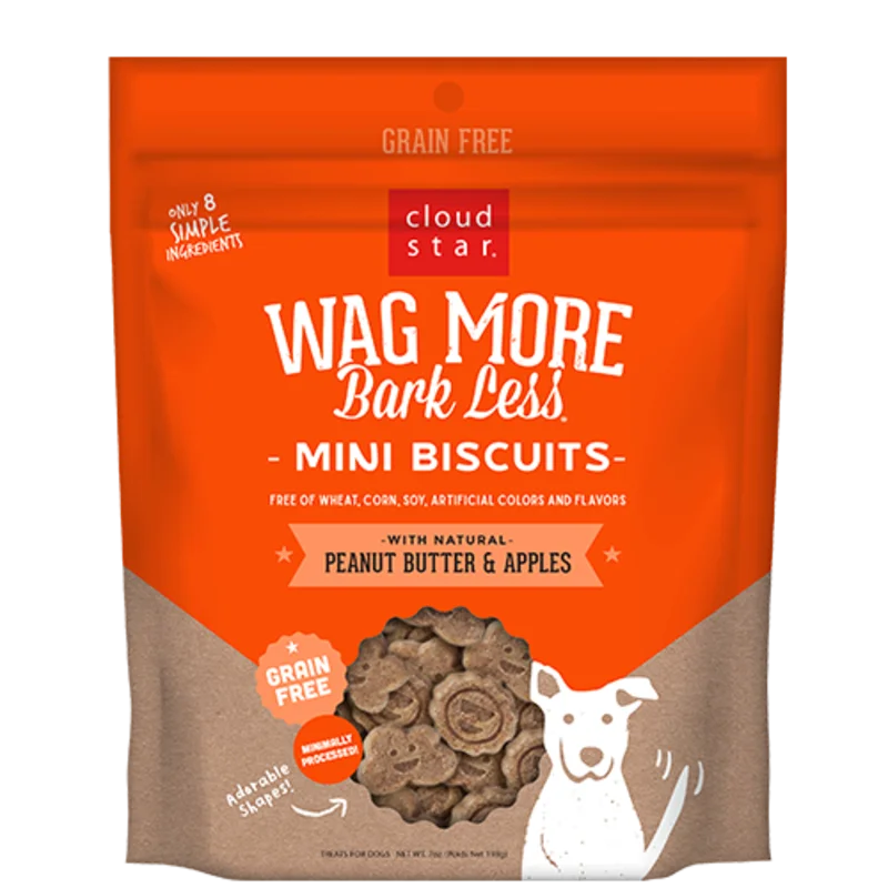 Cloud Star Wag More Bark Less Mini Biscuits with Peanut Butter & Apples