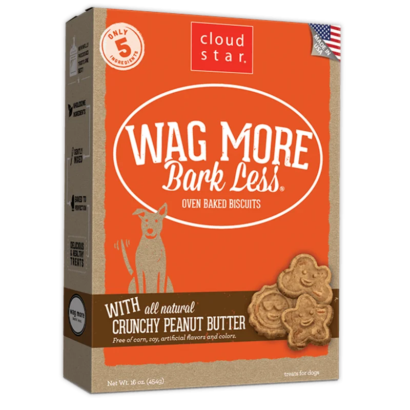 Cloud Star Wag More Bark Less Oven Baked Crunchy Peanut Butter Dog Treats