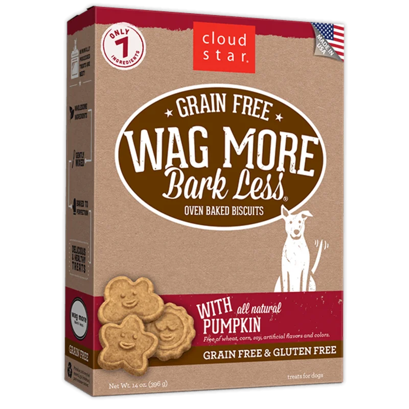 Cloud Star Wag More Bark Less Oven Baked Grain Free Pumpkin Dog Treats