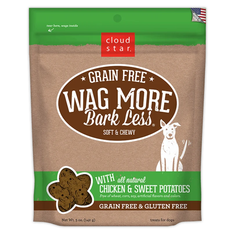 Cloud Star Wag More Bark Less Soft and Chewy Grain Free Chicken and Sweet Potatoes Dog Treats