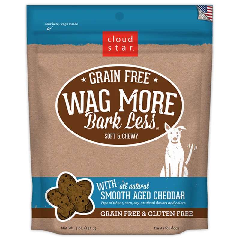 Cloud Star Wag More Bark Less Soft and Chewy Grain Free Smooth Aged Cheddar Dog Treats