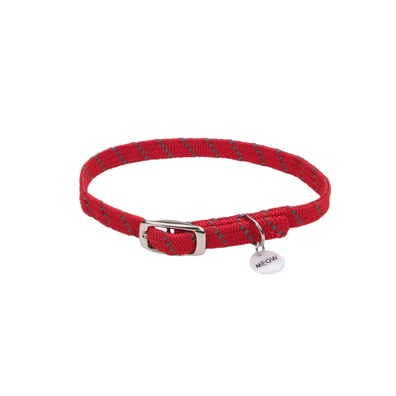 Coastal Pet Products ElastaCat Reflective Safety Stretch Collar with Reflective Charm Blue