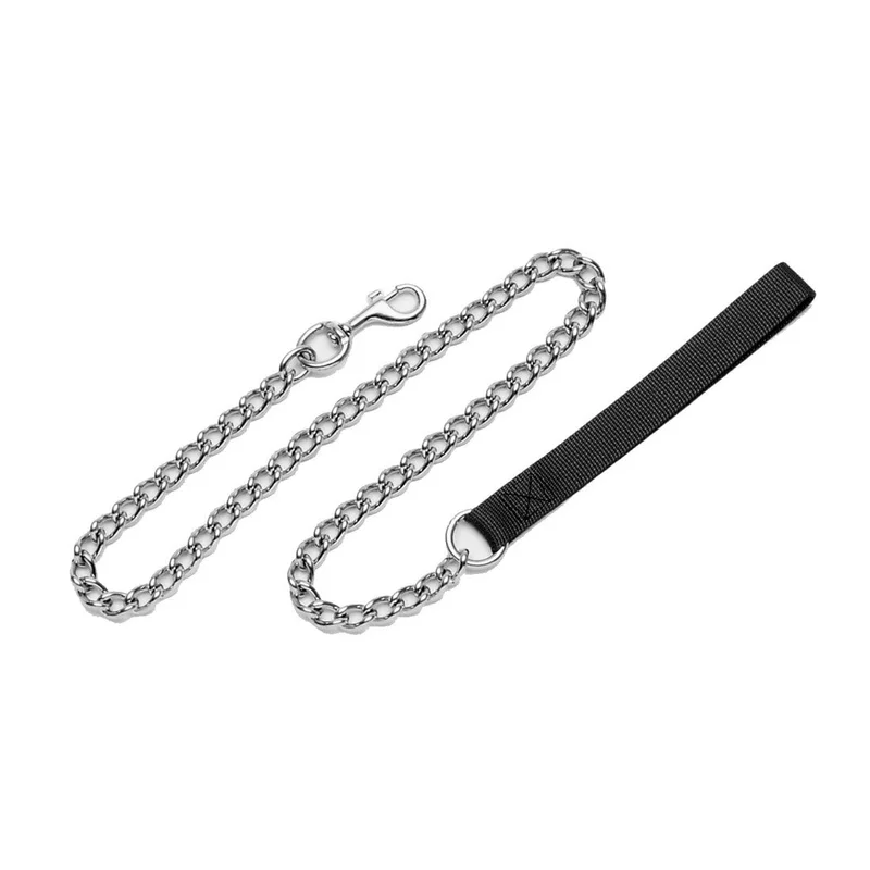 Coastal Pet Products Titan Chain Dog Leash with Nylon Handle Black