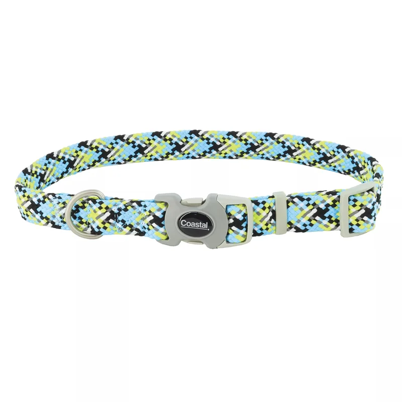 Coastal Pro Active Adjustable Woven Reflective Dog Collar Grey Scale
