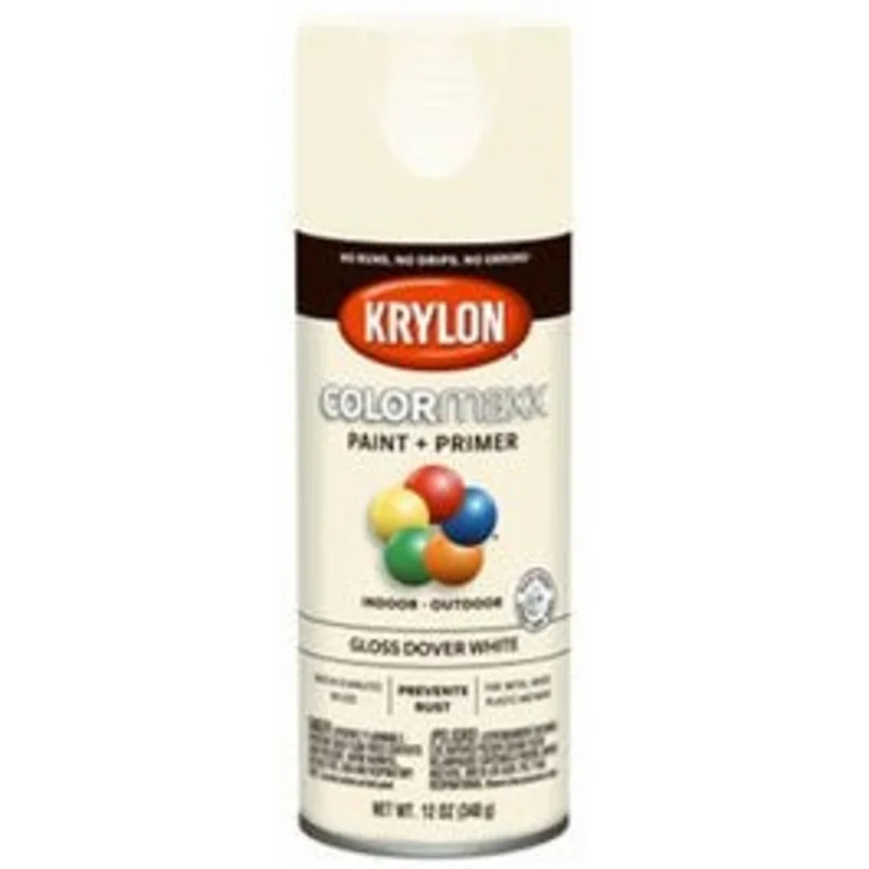 COLORmaxx Spray Paint + Primer, Gloss Dover White, 12-oz.