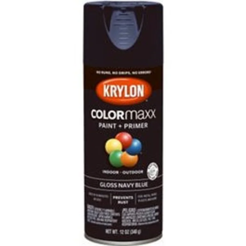 COLORmaxx Spray Paint + Primer, Gloss Navy Blue, 12-oz.