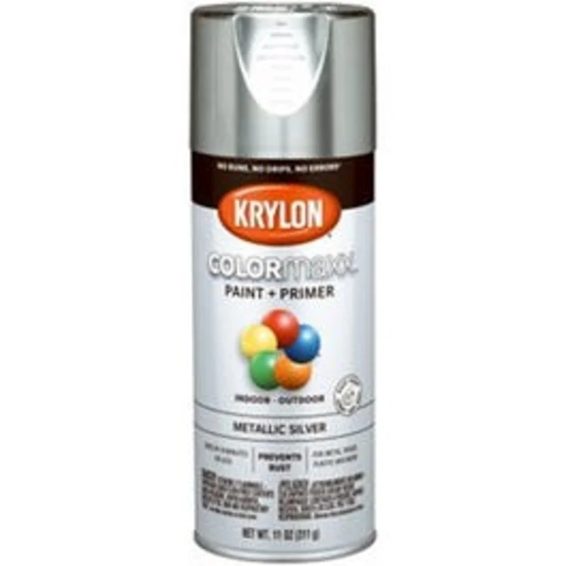 COLORmaxx Spray Paint + Primer, Metallic Silver, 12-oz.
