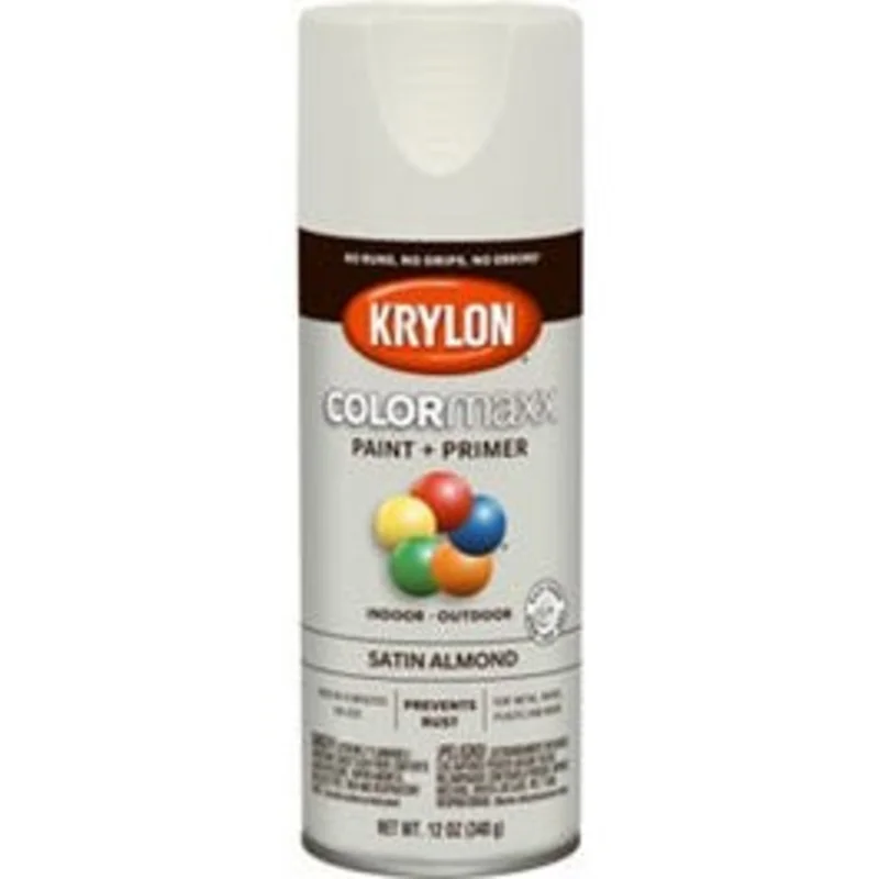 COLORmaxx Spray Paint + Primer, Satin Almond, 12-oz.