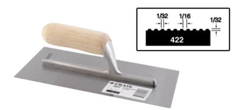 Crain No. 422 Trowel 1/16 x 1/32 x 1/32 U Notch
