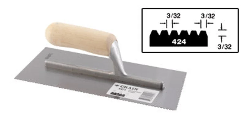 Crain No. 424 Trowel 3/32 x 3/32 x 3/32 V Notch