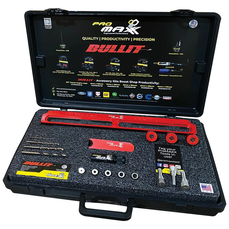 Cummins ISX 10mm x 150 Combo ProKit Plus Adaptable In-Line Broken Bolt Pattern Repair Tool - BULLIT