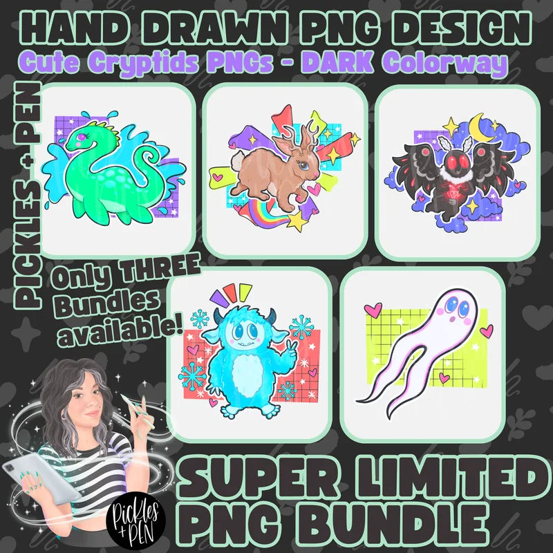 DARK Cute Cryptids PNGs [LIMITED]