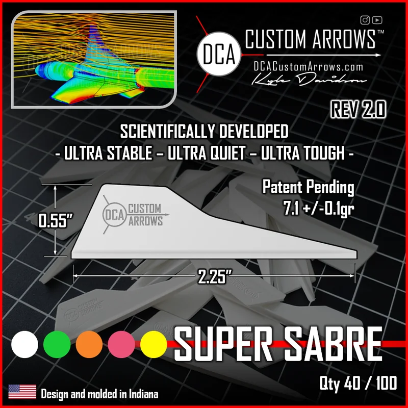 DCA CUSTOM ARROWS SABER VANES 100 pack Super White