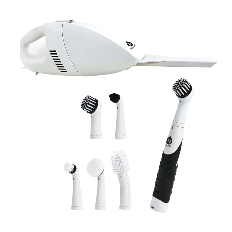 Deep Cleaning Duo Bundle: Cordless Power Scrubber Cleaning Brush + Pursonic Car Vacuum Cleaner