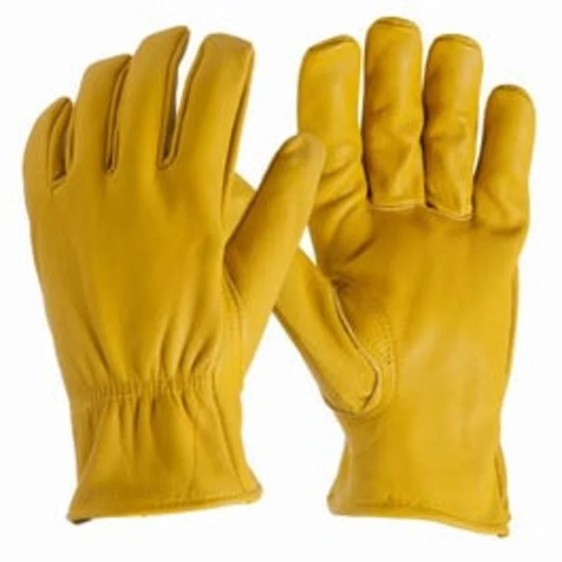 Deerskin Gloves, Elastic Wrist, Men's Medium