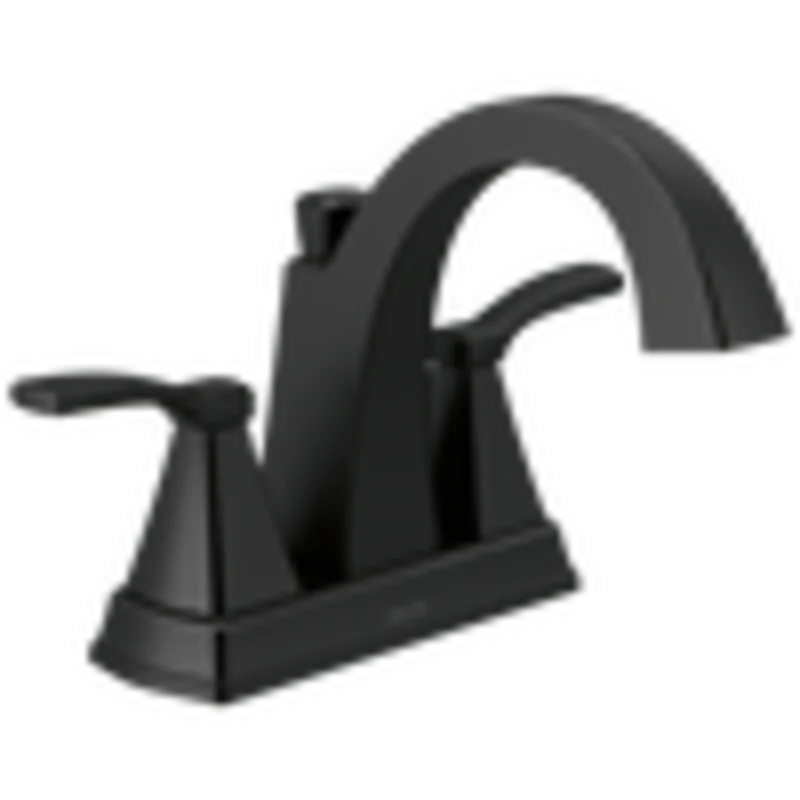Delta Flynn Two Handle Centerset Bathroom Faucet in Matte Black Matte Black