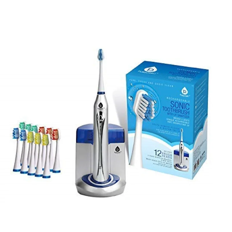 Deluxe Plus Electric Rechargeable Toothbrush with Built In UV sanitizer Black