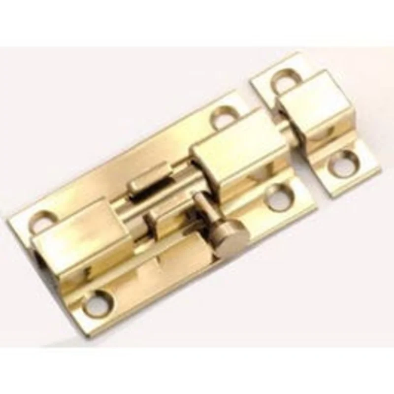 Door Barrel Bolt, Brass, 3-In.