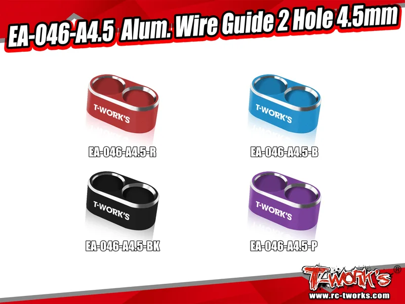 EA-046-A4.5   Alum. Wire Guide 2 Hole 4.5mm 4 Colors