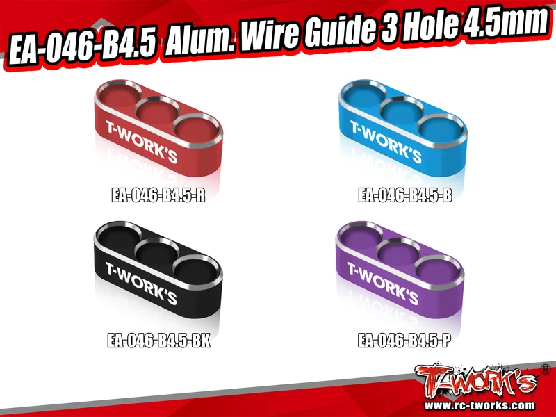 EA-046-B4.5    Alum. Wire Guide 3 Hole 4.5mm 4 Colors