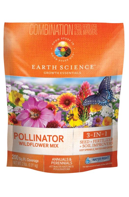 Earth Science 2 lbs. Pollinator All-In-One Wildflower Mix with Seed, Plant Food
