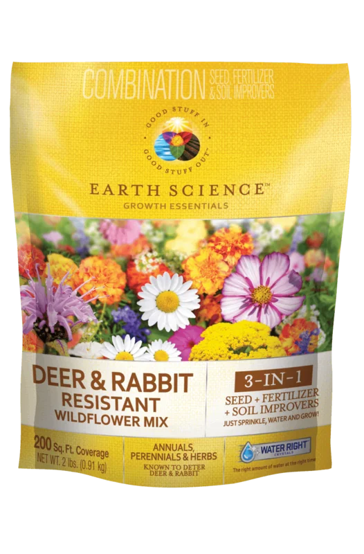 Earth Science Deer & Rabbit Resistant Flower Mix 3-in-1 Formula