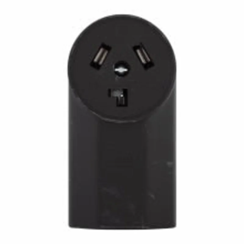 Eaton Cooper Wiring 3-Wire 30-Amp 125-Volt Surface Mount Dryer Power Receptacle, Black Black