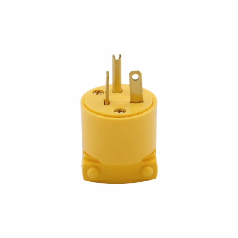 Eaton Cooper Wiring Arrow Hart Straight Blade Plug 20A, 250V Yellow Yellow