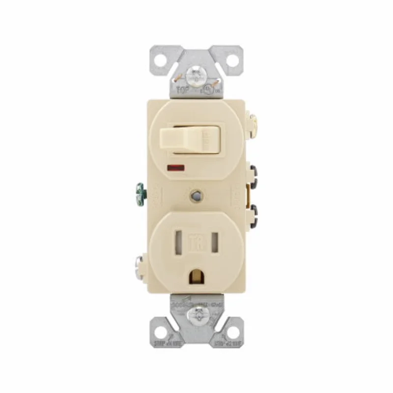 Eaton Cooper Wiring Commercial Grade Combination Switch 15A, 120V Ivory Ivory