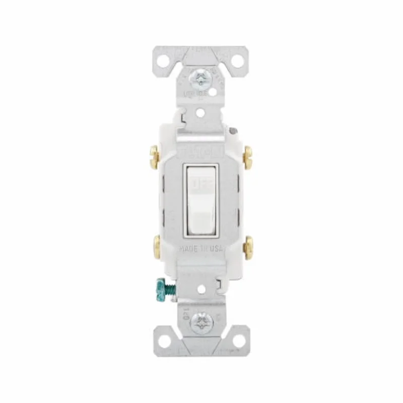 Eaton Cooper Wiring Commercial Grade Toggle Switch 20A, 120/277V White White