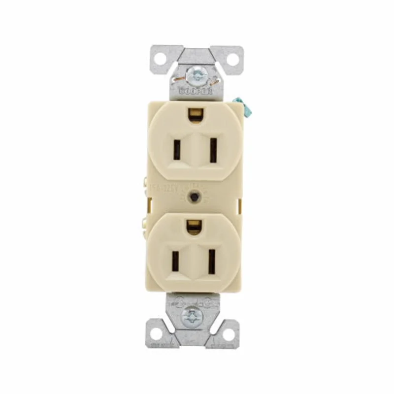 Eaton Cooper Wiring Commercial Specification Grade Duplex Receptacle 15A, 125V Ivory Ivory