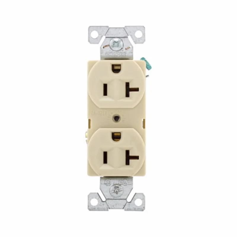 Eaton Cooper Wiring Commercial Specification Grade Duplex Receptacle 20A, 125V Ivory Ivory