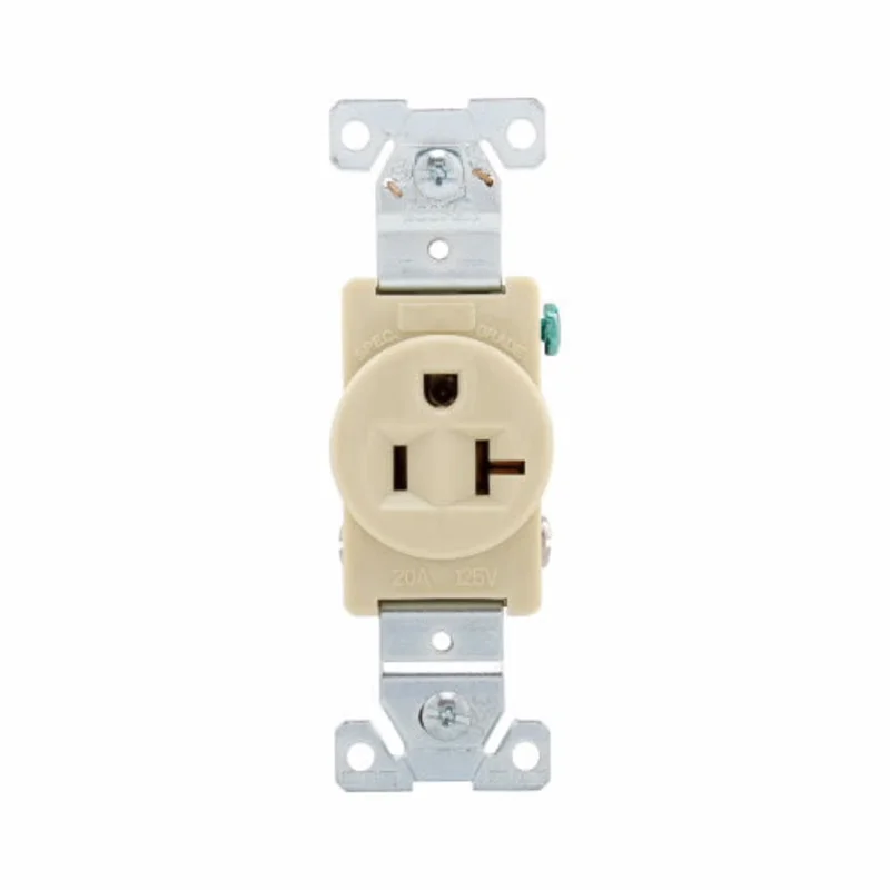 Eaton Cooper Wiring Commercial Specification Grade Single Receptacle 20A, 125V Ivory Ivory