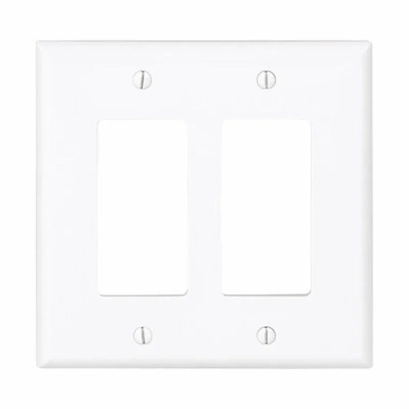 Eaton Cooper Wiring Decorator / GFCI Wallplate, White 2 Gang White