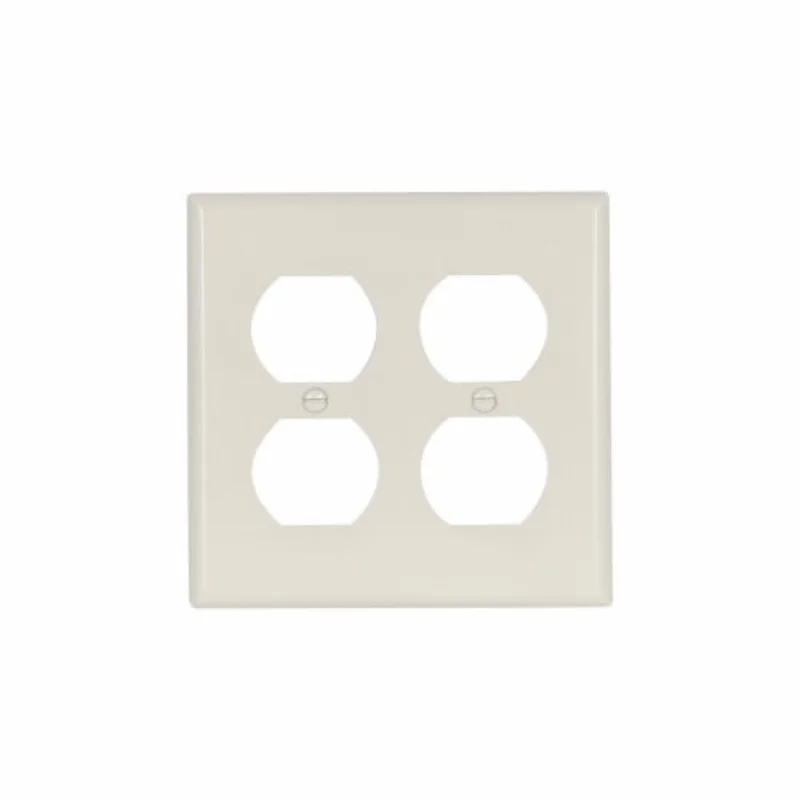 Eaton Cooper Wiring Duplex Receptacle Wallplate, Lt. Almond 2 Gang Almond
