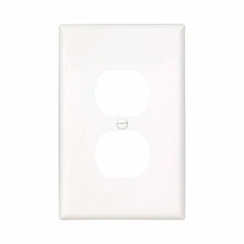 Eaton Cooper Wiring Duplex Receptacle Wallplate, White 1 Gang White