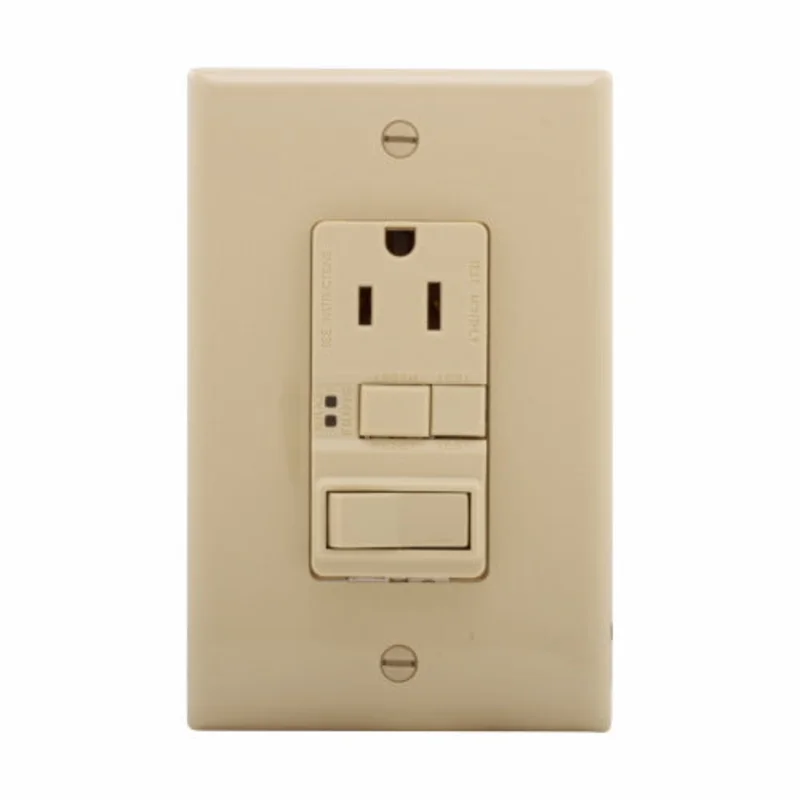 Eaton Cooper Wiring GFCI Receptacle 15A, 120V Ivory Ivory