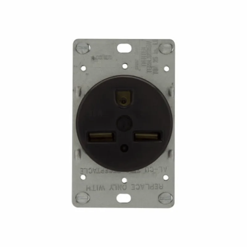 Eaton Cooper Wiring Power Device Receptacle 30A, 250V Black Black