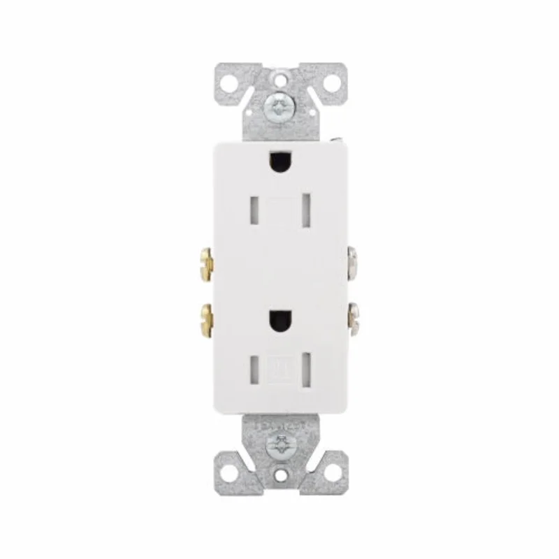 Eaton Cooper Wiring Residential Grade Decorator Duplex Receptacle 15A, 125V White White
