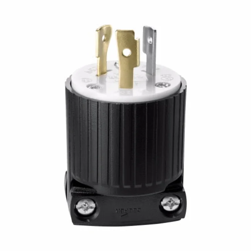 Eaton Cooper Wiring Safety Grip Locking Plug 20A, 125V Black Black